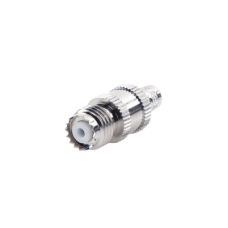 Conector Mini-UHF Hembra en Línea, de Anillo Plegable para Cable Coaxial RG-8/X, 9258, LMR-240, Níquel/ Plata/ Teflón.