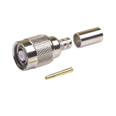 Conector TNC Macho Inverso de Anillo Plegable para Cables LMR-240, RG-8/X, Níquel/ Oro/ Teflón.