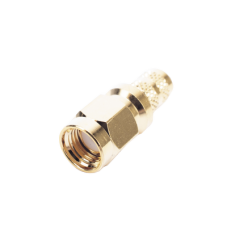 Conector SMA Macho Inverso de Anillo Plegable para Cables 9258, RG-8/X, LMR-240, Oro/Oro/Teflón.