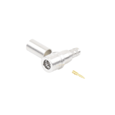 Conector QMA (Quick Mate) Macho, Anillo Plegable para RG-8/X, LMR-240, Bronce Blanco/Oro/Teflón.