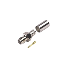 Conector SMA Hembra de Anillo Plegable para Cables RG-8/X, LMR-240, 9258, Niquel/Oro/Teflón.