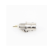 Conector BNC Hembra de Montaje Frontal D-Plano, Soldable, Rondana de Seguridad, Níquel/ Oro/ Delrin.