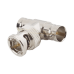 Adaptador en T para 50 Ohm de BNC Macho a Doble BNC Hembra, Maquinado, Níquel/ Oro/ Teflón.