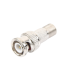 Adaptador en Linea para Video, de Conector BNC Macho a F Hembra, 50 Ohm, Níquel/Oro/Teflón.