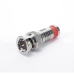 Conector BNC Macho en 75 Ohm, Montaje de Compresión Axial para Cable Coaxial RG-6/U, Níquel/ Oro/ Teflón.