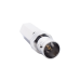 Conector BNC Hembra en 75 Ohm, Tipo Roscable para cable Coaxial RG-59/U, Níquel/ Plata/ Delrin.
