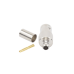 Conector BNC Hembra, 75 Ohm, Anillo Plegable, para RG-59/U, Níquel/ Oro/ Delrin.