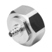 Conector DIN 7-16 Macho de Pin Cautivo, Anillo Plegable para Cable RG-8/X, LMR-240, Bronce Blanco/ Plata/ Teflón.â€‹