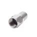 Conector F Macho, 75 Ohm, Plegable para Cable RG-6/U sin pin, Niquel/Polietileno.