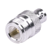 Adaptador en Línea, de Conector N Hembra a BNC Hembra, Plata/ Oro/ Teflón.
