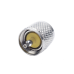 Conector UHF Macho (PL-259) de Anillo Plegable para Cable Coaxial RG-8/X, 9258, LMR-240,  Níquel/ Plata/ Baquelita.