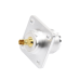  Conector UHF Hembra (SO-239) para Montaje de Chasis con 4 Hoyos a 18 mm, Terminal Soldable, Plata/ Oro/ Teflón.