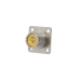 Conector UHF Hembra (SO-239), para Montaje en Chasis con 4 perforaciones a 18 mm, Terminal Soldable, Níquel/ Plata/ Delrin.