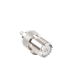 Conector UHF Hembra (SO-239) en Línea, de Anillo Plegable para Cable RG-58/U, RG-142/U, Níquel/ Plata/ Delrin.