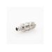 Conector Mini-UHF Hembra en Línea, de Anillo Plegable para Cable Coaxial RG-8/X, 9258, LMR-240, Níquel/ Plata/ Teflón.