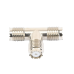 Adaptador en T, de Conector Mini-UHF Hembra a Doble Mini-UHF Hembra, Níquel/ Plata/ Teflón.