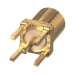 Conector MMCX Hembra para Montaje Vertical con 4 Patas y Terminal para soldar en PCB, Oro/ Oro/ Teflón.