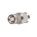 Adaptador en Línea, de Conector TNC Macho Inverso a N Hembra, Niquel/ Oro/ Teflón.