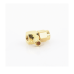 Conector SMA Macho Inverso en Ángulo Recto de Anillo Plegable para Cables RG-58/U, RG-142/U, Oro/ Oro/ Teflón.
