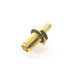 Conector SMA Hembra Inverso de Chasis en D Plano, Anillo Plegable para Cable RG-142/U, Oro/ Oro/ Teflón.