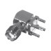 Conector SMA Hembra en Ángulo Recto con Terminal y 4 Patas para Montaje PCB, Níquel/ Oro/ Teflón.â€‹