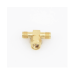 Adaptador en T, de Conector SMA Macho a Doble SMA Hembras, Oro/ Oro/ Teflón.