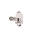 Adaptador en Forma T, de Triple Conectores SMA Hembra, Níquel/ Oro/ Teflón.