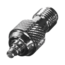 Adaptador en Linea de Conector SMA Hembra Inverso a MMCX Macho, Oro/ Oro/ Teflón.