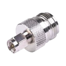 Adaptador en Linea de Conector SMA Macho a N Hembra, Niquel/ Oro/ Teflón.