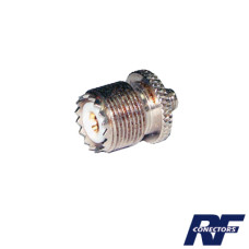 Adaptador en Línea de Conector SMA Hembra a UHF Hembra (SO-239), Níquel/ Oro/ Teflón.