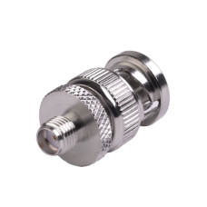 Adaptador en Línea de Conector SMA Hembra a BNC Macho, Níquel/ Oro/ Teflón.