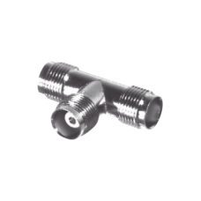 Adaptador en T, de Conector TNC Hembra a Doble TNC Hembra, Níquel/ Oro/ Teflón.