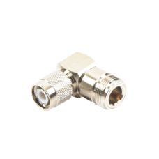 Adaptador en Ángulo Recto de Conector TNC Macho a N Hembra, Níquel/ Oro/ Teflón.