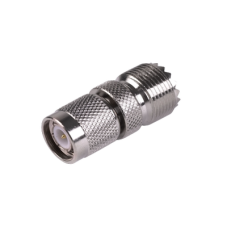 Adaptador en Línea de Conector TNC Macho a Conector UHF Hembra (SO-239), Níquel/ Oro/ Teflón.