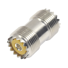Adaptador Barril en Línea, de Conector UHF Hembra (SO-239) a UHF Hembra (SO-239), Niquel/ Plata/ Dap. Adaptador Barril en Línea, de Conector UHF Hembra (SO-239) a UHF Hembra (SO-239), Niquel/ Plata/ Dap.