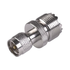 Adaptador en Línea de Conector Mini UHF Macho a UHF Hembra (SO-239), Níquel/ Oro/ Teflón. Adaptador en Línea de Conector Mini UHF Macho a UHF Hembra (SO-239), Níquel/ Oro/ Teflón.