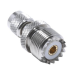 Adaptador en Línea de Conector Mini UHF Macho a UHF Hembra (SO-239), Níquel/ Oro/ Teflón.