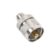 Adaptador en Línea de Conector Mini UHF Hembra a UHF Macho (PL-259), Níquel/ Oro/ Teflón.