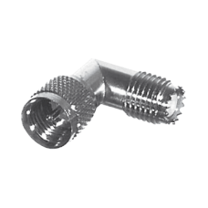 Adaptador en Ángulo Recto, de Conector Mini-UHF Macho a Mini-UHF Hembra, Ingleteado, Níquel/ Oro/ Teflón. Adaptador en Ángulo Recto, de Conector Mini-UHF Macho a Mini-UHF Hembra, Ingleteado, Níquel/ Oro/ Teflón.