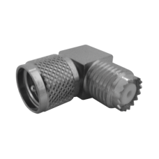 Adaptador en Ángulo Recto, de Conector Mini UHF Macho a Mini UHF Hembra, Cuerpo Cuadrado, Níquel/ Estaño/ Teflón. Adaptador en Ángulo Recto, de Conector Mini UHF Macho a Mini UHF Hembra, Cuerpo Cuadrado, Níquel/ Estaño/ Teflón.