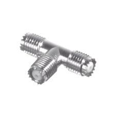 Adaptador en T, de Conector Mini-UHF Hembra a Doble Mini-UHF Hembra, Níquel/ Plata/ Teflón. Adaptador en T, de Conector Mini-UHF Hembra a Doble Mini-UHF Hembra, Níquel/ Plata/ Teflón.