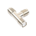 Adaptador en T, de Conector Mini-UHF Hembra a Doble Mini-UHF Hembra, Níquel/ Plata/ Teflón.