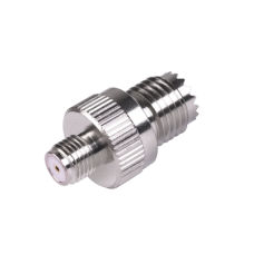 Adaptador en Línea de Conector Mini-UHF Hembra a SMA Hembra, Níquel/ Oro/ Teflón. Adaptador en Línea de Conector Mini-UHF Hembra a SMA Hembra, Níquel/ Oro/ Teflón.