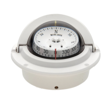 Brújula serie Voyager en color blanco, cuenta con iluminación nocturna color verde.