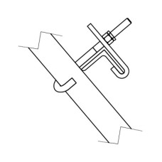 Herraje para sujeción de escalerilla y guía de cable en cara de torre SSV para secciones 12NH.