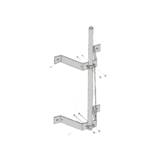 Montaje doble de pared con mástil de 2-3/8