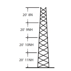 Torre especial Autosoportada Robusta de 24 m. Linea SSV HEAVY DUTY (Sec. 8 - 11) Torre especial Autosoportada Robusta de 24 m. Linea SSV HEAVY DUTY (Sec. 8 - 11)