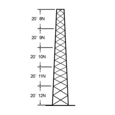 Torre especial Autosoportada Robusta de 30 m. Con 5 m de Ancho en Cara de Base. Linea SSV HEAVY DUTY Torre especial Autosoportada Robusta de 30 m. Con 5 m de Ancho en Cara de Base. Linea SSV HEAVY DUTY