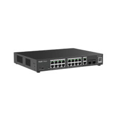 Switch L2 Administrable PoE con 16 puertos Gigabit PoE 802.3af/at + 2 SFP para fibra 1Gb, gestión gratuita desde la nube, 240w