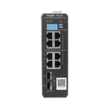 Switch Industrial PoE+ hasta 300 watts , Ideal para temperaturas Extremas y protección contra descargas, 1 puerto PoE++ 60W y 7 puertos PoE+ 30W, 2 SFP Uplink